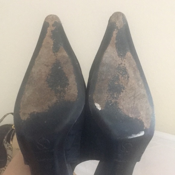 St. John Black Monogram Slingback Heels - Picture 3 of 3